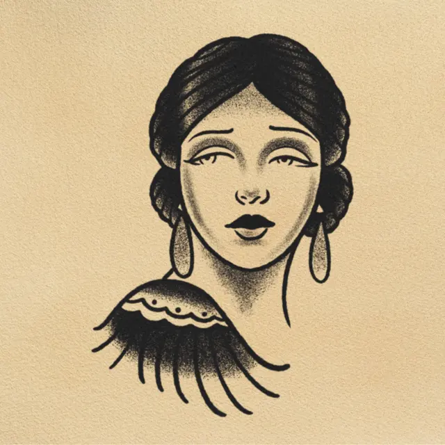 Sinorita tattoo flash from DJ's collection
