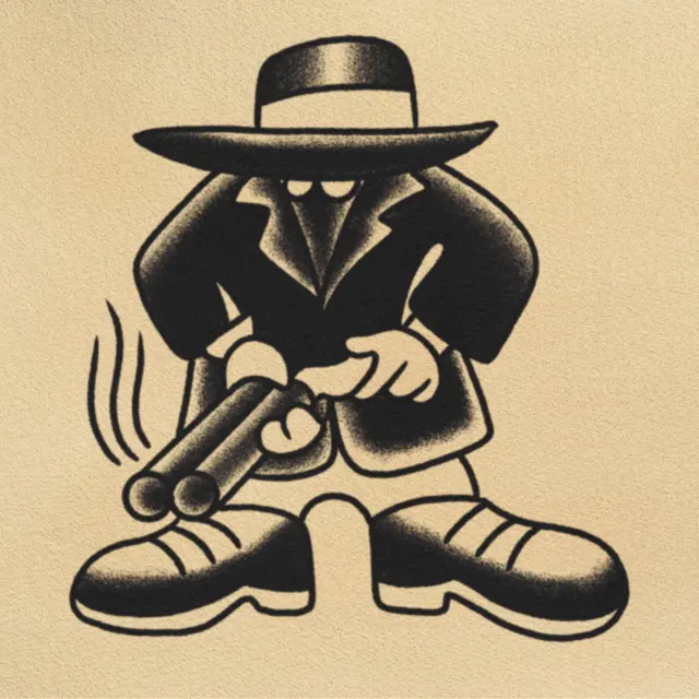 Gangster tattoo flash from DJ's collection