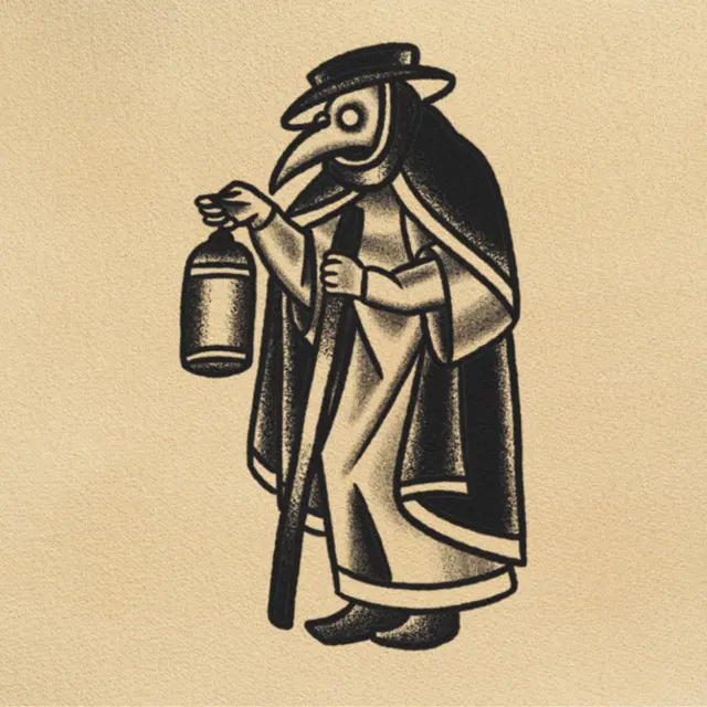 Plague Doctor tattoo flash from DJ's collection