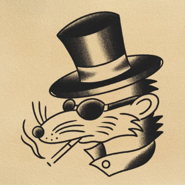 Boston Rat tattoo flash from DJ's collection