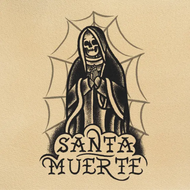 Santa Muerte tattoo flash from DJ's collection