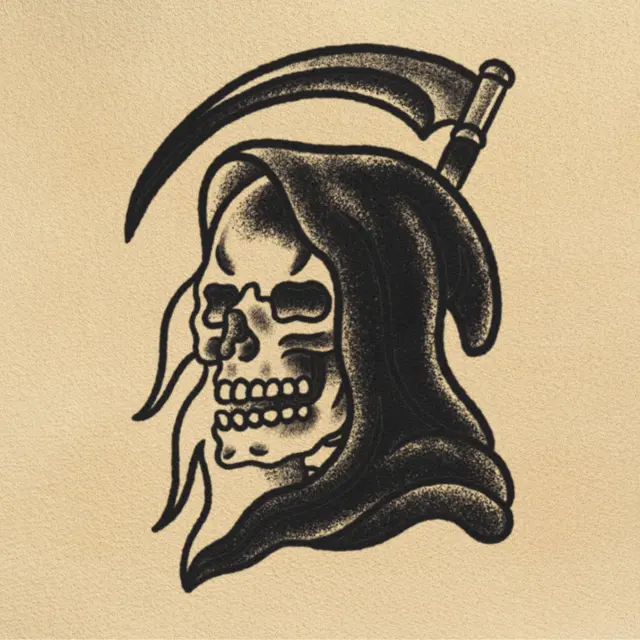 OG Reaper tattoo flash from DJ's collection