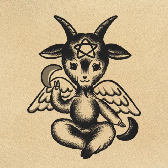 My little baphomet tattoo flash from DJ's collection