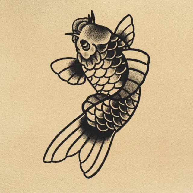 Koi tattoo flash from DJ's collection