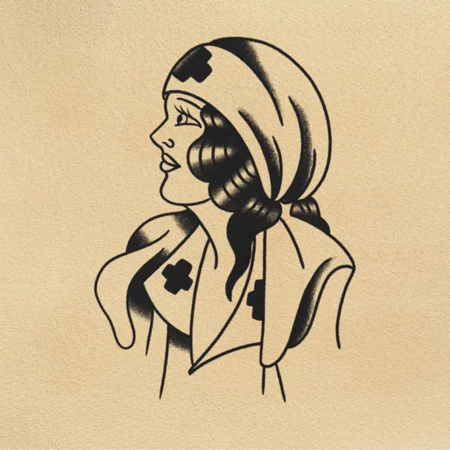 Rose of No Man’s Land tattoo flash from DJ's collection