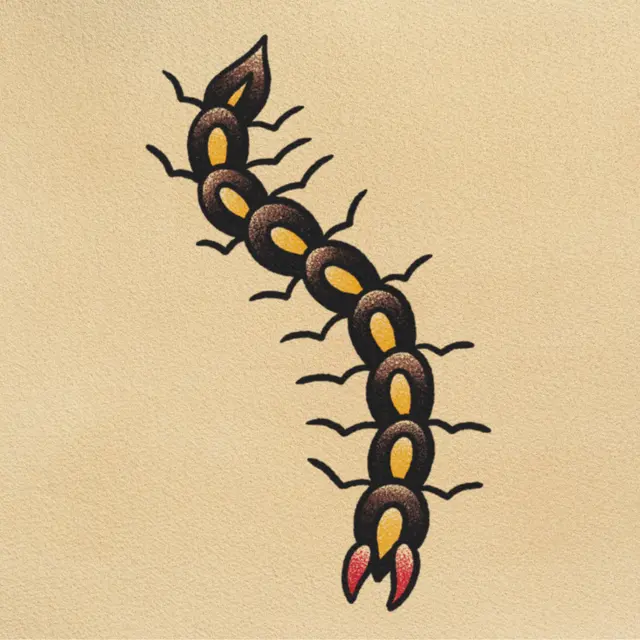 Centipede tattoo flash from DJ's collection