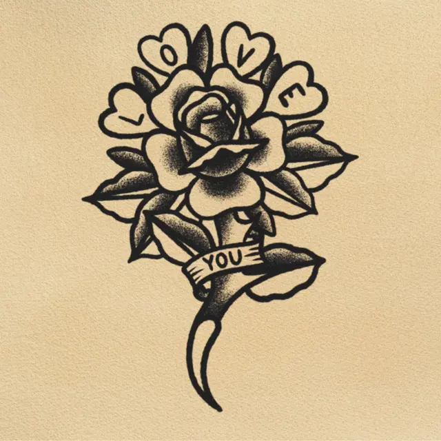 Valentine tattoo flash from DJ's collection