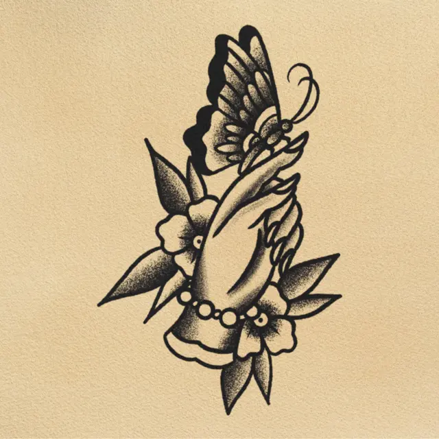 Monarch tattoo flash from DJ's collection