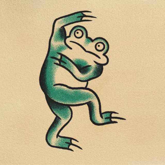 Frog tattoo flash from DJ's collection