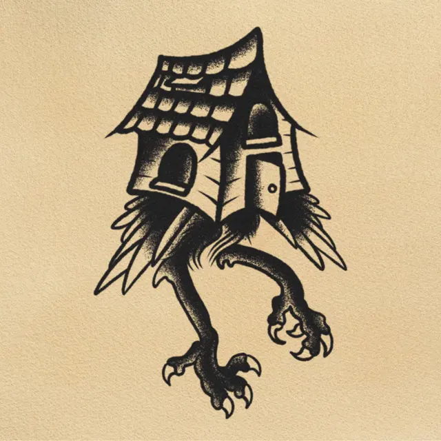 Baba Yaga's House tattoo flash from DJ's collection