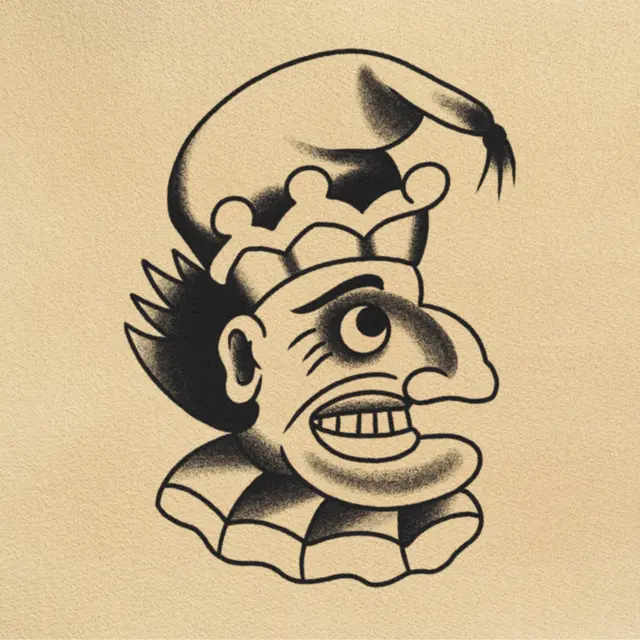 Jester tattoo flash from DJ's collection