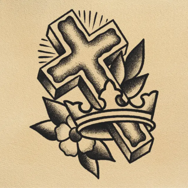 Christ is King tattoo flash from DJ's collection