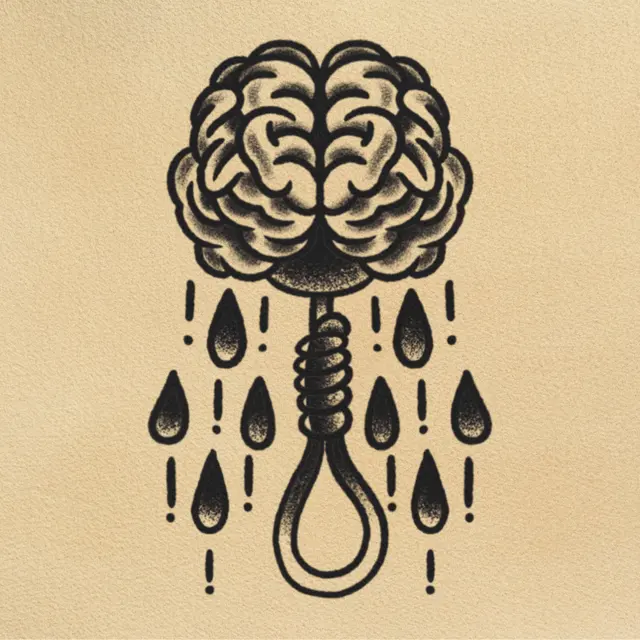 Dark Thoughts tattoo flash from DJ's collection