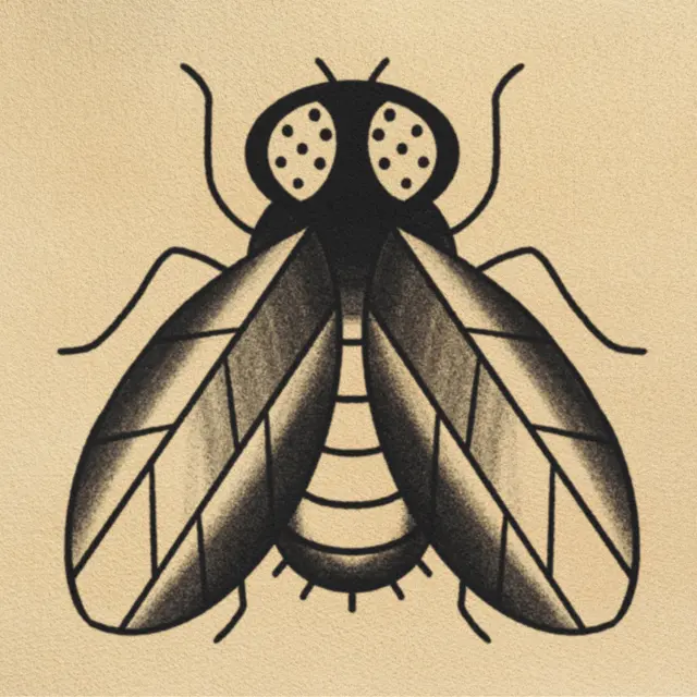 Fly tattoo flash from DJ's collection