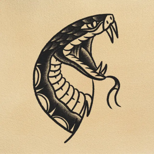Snake tattoo flash from DJ's collection