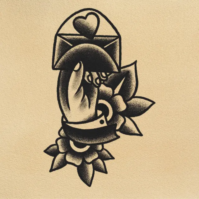 Send Love tattoo flash from DJ's collection