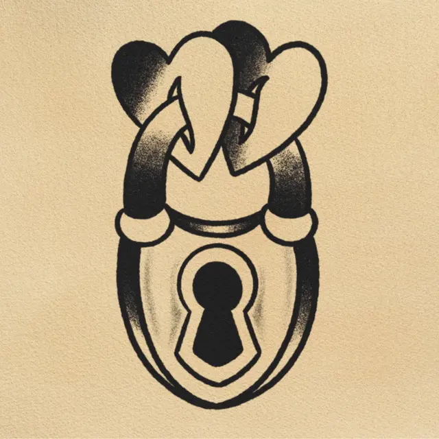 Locked In tattoo flash from DJ's collection